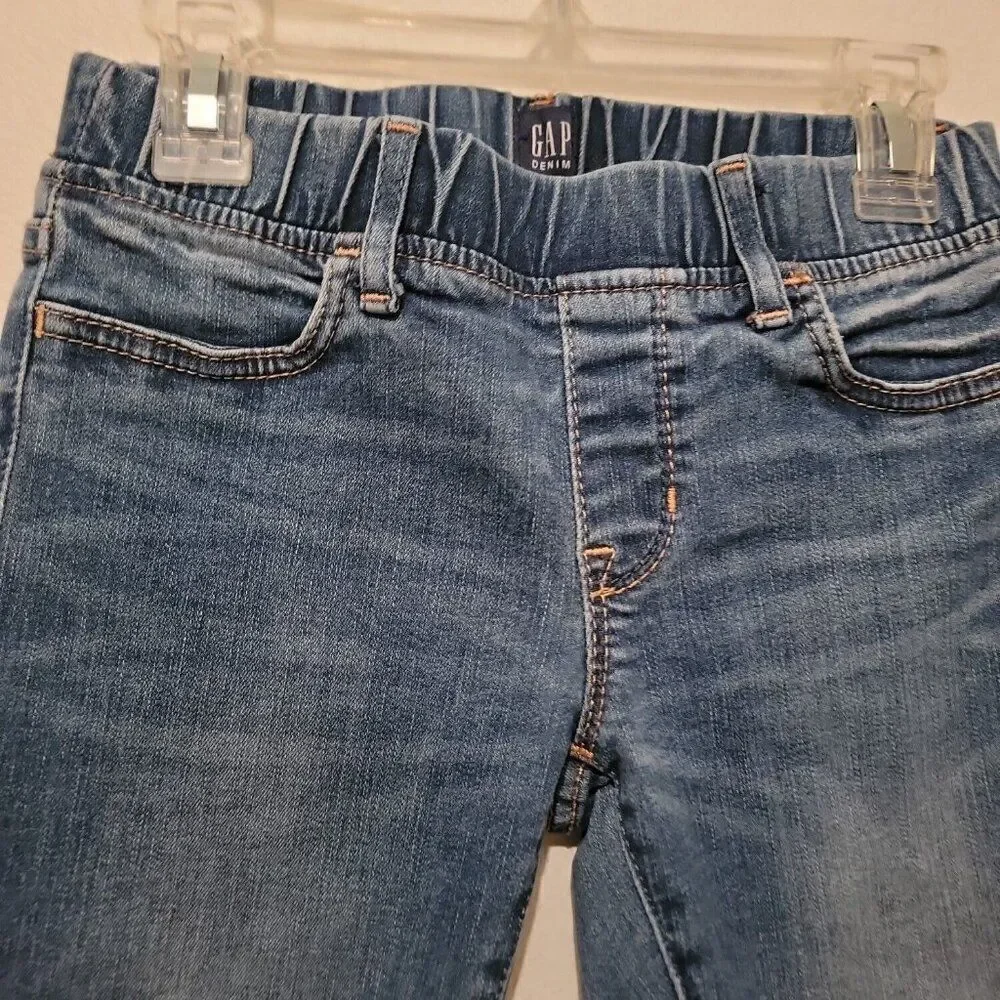Gap Girls Blue Stretch Pockets Elastic Waist Denim Pull On Jeggings Size 10